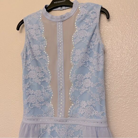 Weissman Light Blue Lace Dance Costume - Picture 4 of 12